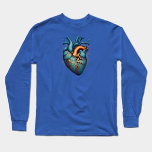 Blue Blood Heart Long Sleeve T-Shirt